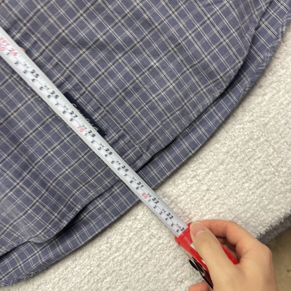 Cottonfield by Carli Gry  Blue Plaid Button Up Shirt Mens M Camp Outdoor Hike - Picture 8 of 13